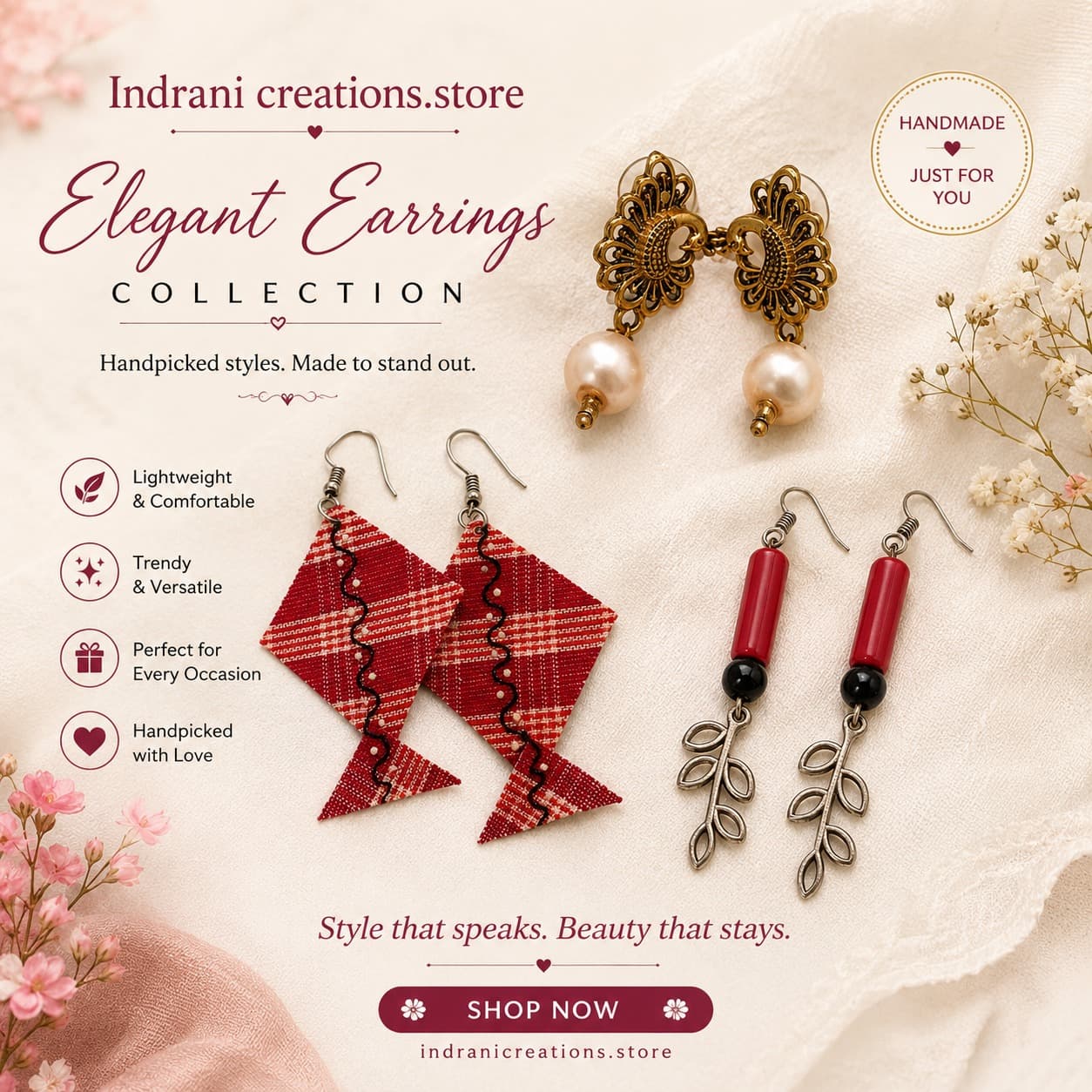 Oxidized Floral Drop Earrings image 15