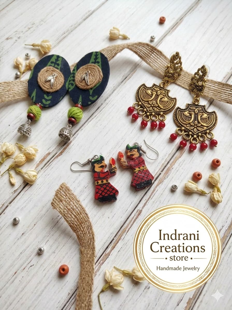 Oxidized Floral Drop Earrings image 17