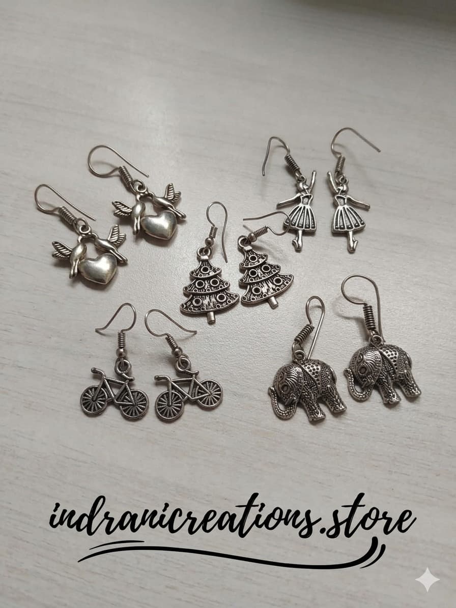 Oxidized Floral Drop Earrings image 9