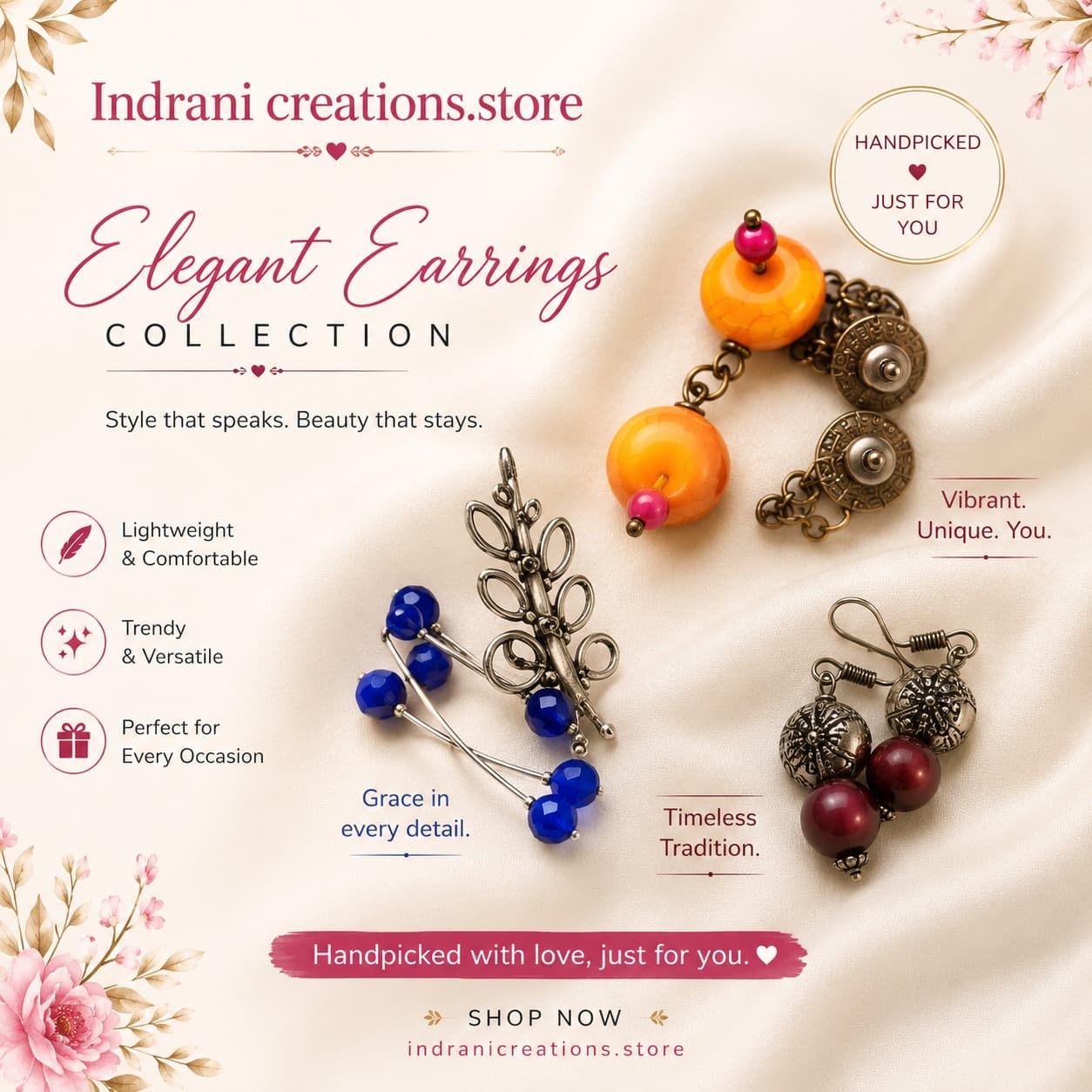 Oxidized Floral Drop Earrings image 16