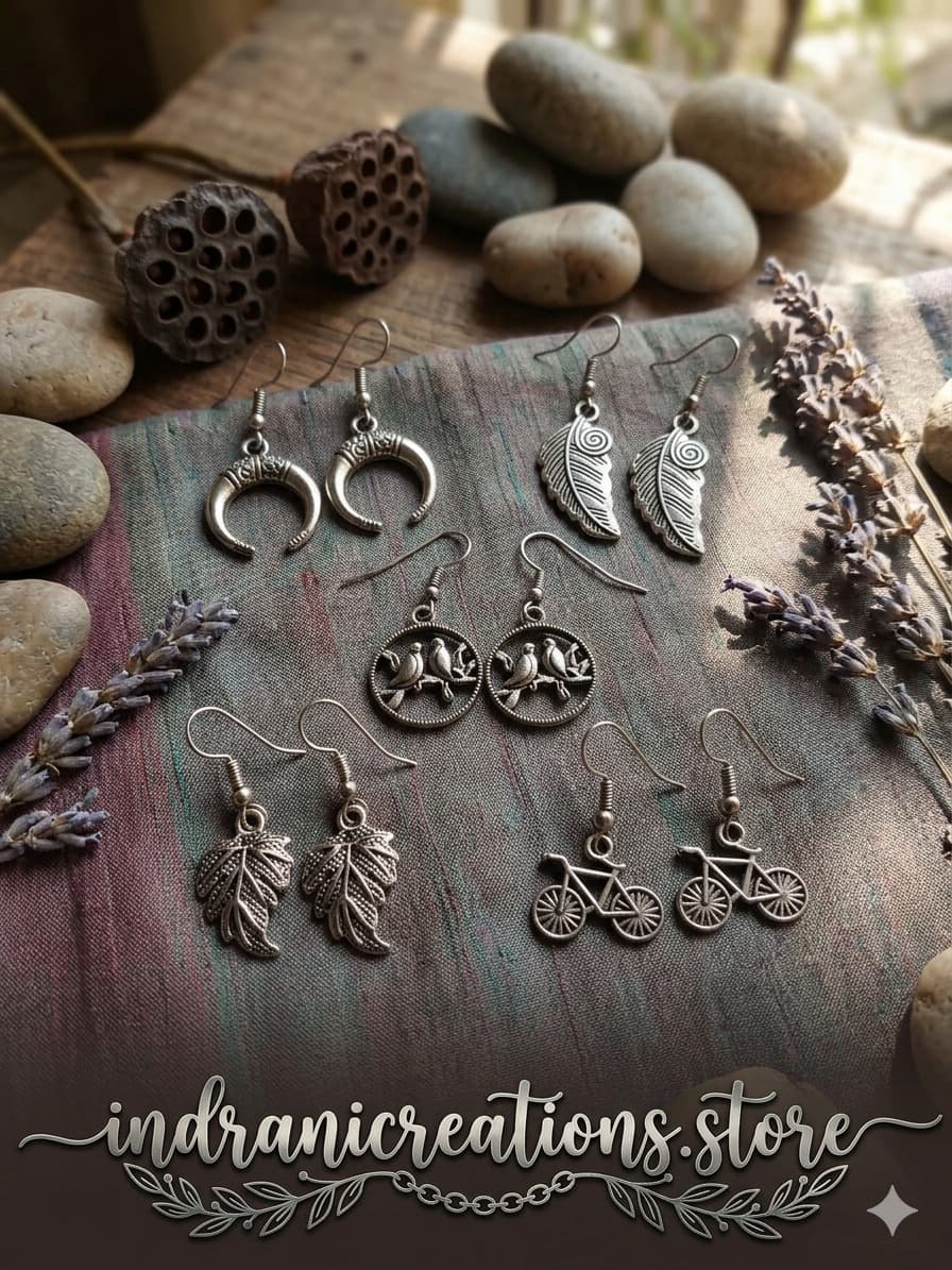 Oxidized Floral Drop Earrings image 8